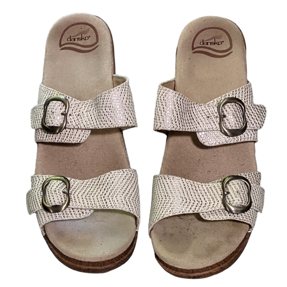 Dansko Sophie platform slip on adjustable buckle open toad wedge size 41/10.5-11 - Picture 2 of 11